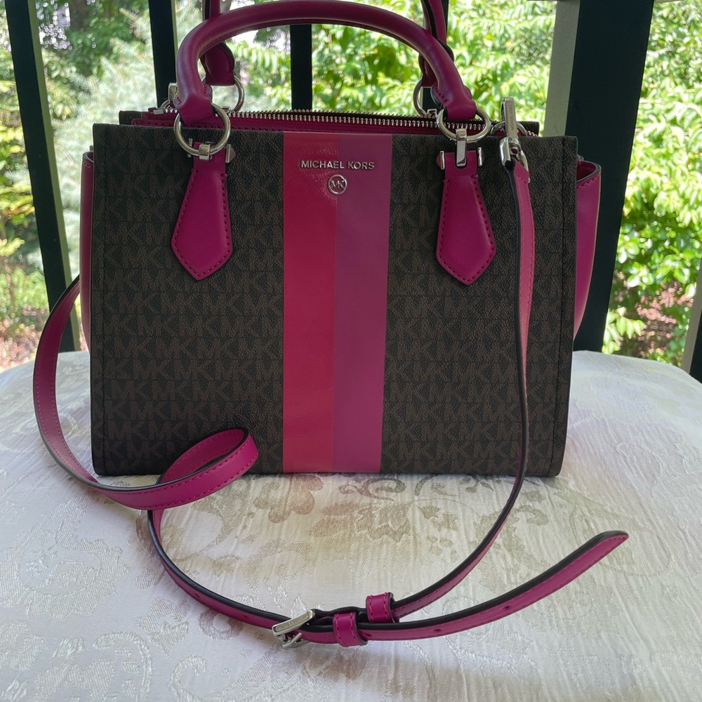 Michael Kors Pink and Brown Satchel